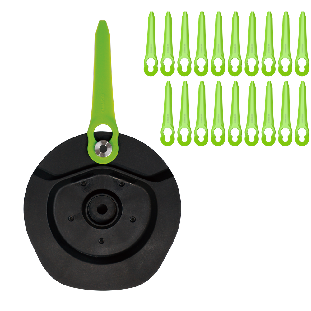 Нож пластиковый 20 шт с диском для односторонней установки для триммера Greenworks (2963507)