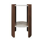 Столик Lagom Stone D 43 см высота 64 см (камень OV, орех)