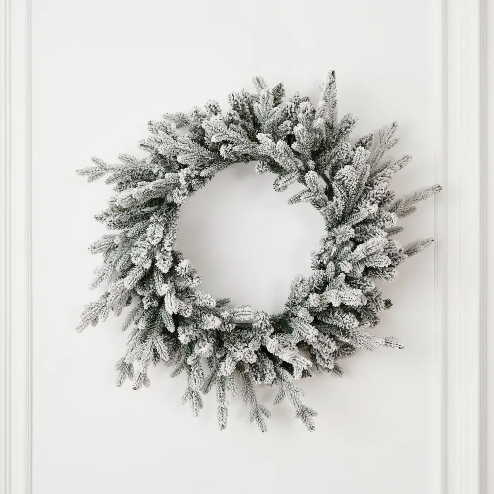 Рождественский венок заснеженный «Blanc» (Литая+ пвх) 60 см