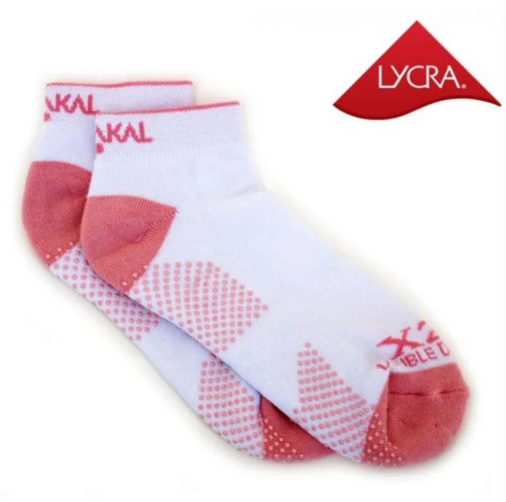 Karakal X2+ SPORTS TRAINER SOCKS X1 SIZE UK 3-7/EUR 36-40 White/Pinc