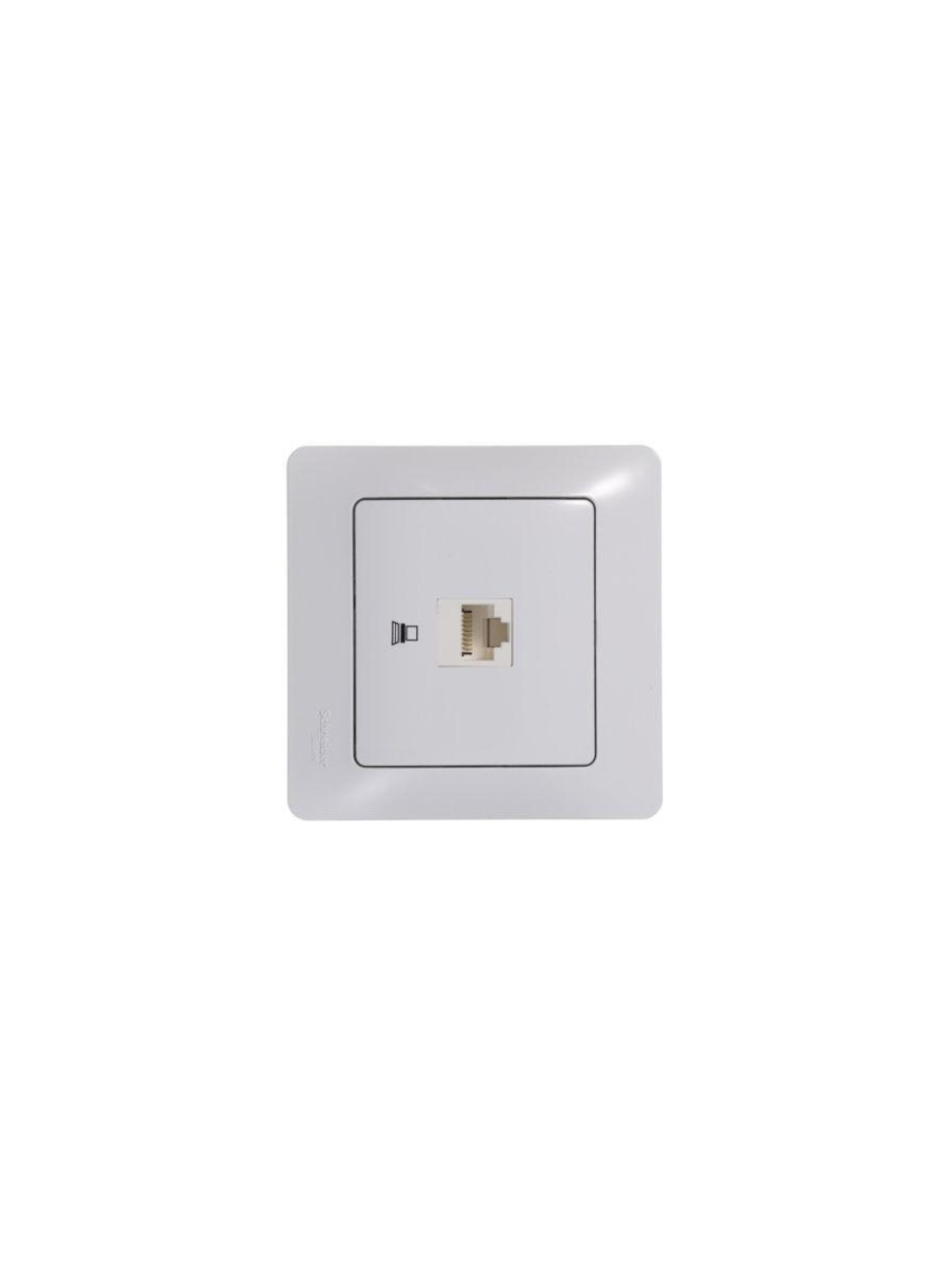 Розетка компьютерная 1-м СП Glossa RJ45 кат.5E механизм бел. SE GSL000181K