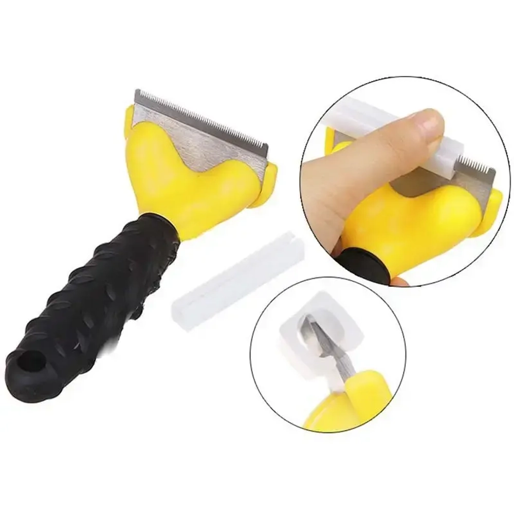 Расческа - пуходерка для вычесывания подшерстка «ЛАПКИ и ЦАРАПКИ», цвет как на фото, 7*15см (блистер)