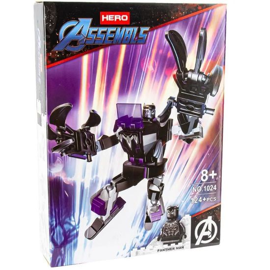 Конструктор Супер герои Марвел "  Робот Чёрная Пантера " , 124 дет.