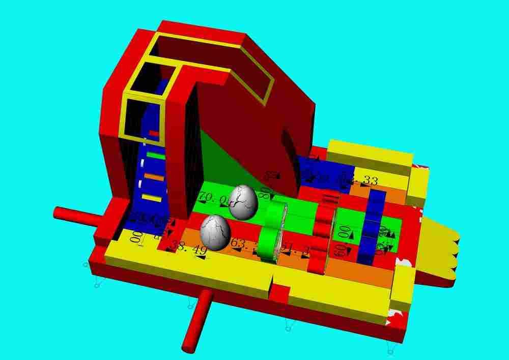 Коммерческий надувной батут «Динопарк 2» с крышей, 6*4*4,3 м