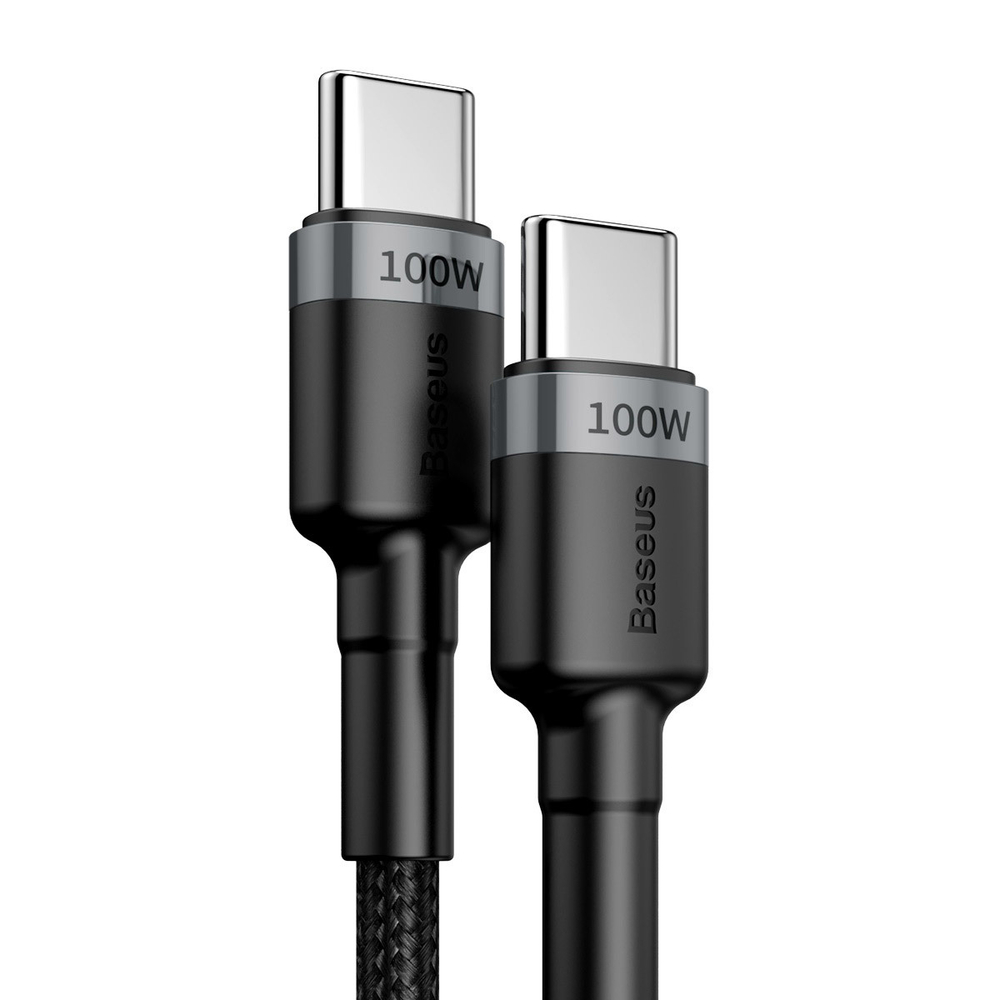 Type-C Кабель Baseus Cafule Flash Charging Type-C For Type-C Cable PD2.0 100W (20V/5A) 2m - Gray+Black