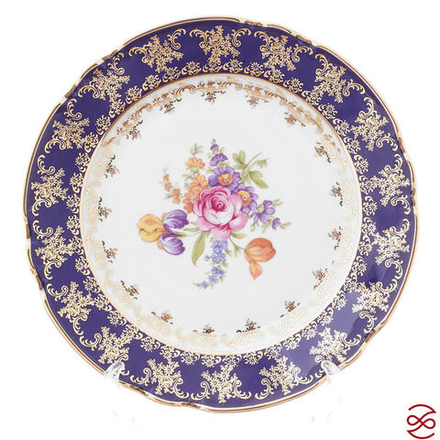 Набор тарелок Thun Констанция Полевой цветок кобальт 24 см(6 шт)