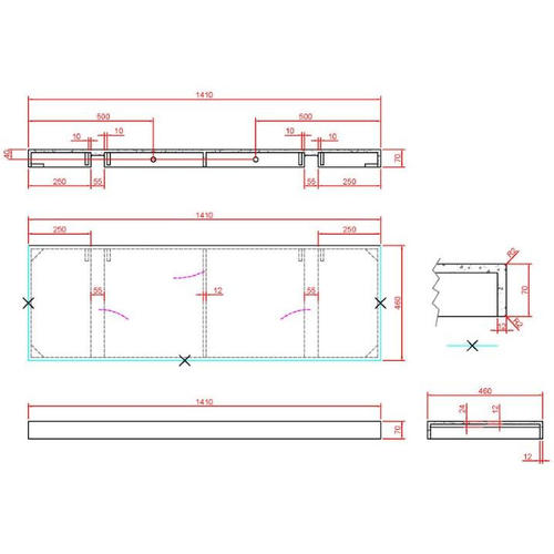 Столешница под раковину Boheme Armadi Art Flat 140 869-140-NM, NERO MARQUINA