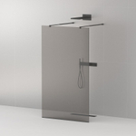 Душевая перегородка Cezares LIBERTA-L-2-90-GR-NERO чёрный профиль, стекло серое