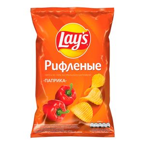 ЧИПСЫ LAYS РИФЛЕНЫЕ ПАПРИКА 225ГР