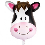Шар Фольгированный Корова голова большая (Белый, Черный)