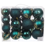 Набор ёлочных украшений «Wish» 6 см + 4 см (53 предмета), Изумруд