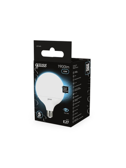 Лампа светодиодная Black 22Вт G125 шар 4100К нейтр. бел. E27 1900лм GAUSS 105102222