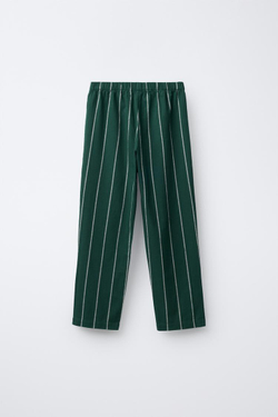 ZARA КОМБИНИРОВАННАЯ ПИЖАМА В ПОЛОСКУ, ЗЕЛЕНЫЙ