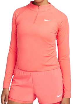 Женская теннисная футболка (dł. Рукава) Nike Court Dri-Fit Victory Top LS W - magic ember/white