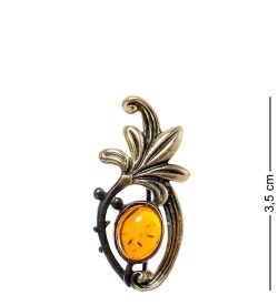 AM-1225 Подвеска «Цветочная нотка» (латунь, янтарь)