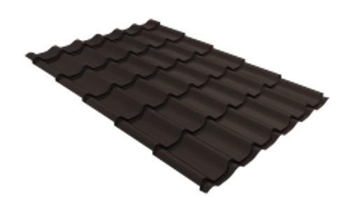 Металлочерепица Классик ("Classic") 0,45 Ral - RR 32 темно-коричневый глянец
