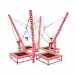 Банджи-батут «Розовый Скай-джамп», 4-местный, 6×6×4,5 м