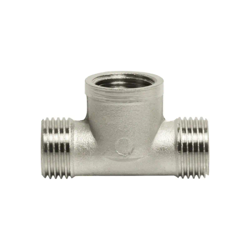 Тройник лат. 1/2" нар./вн./нар. Никель