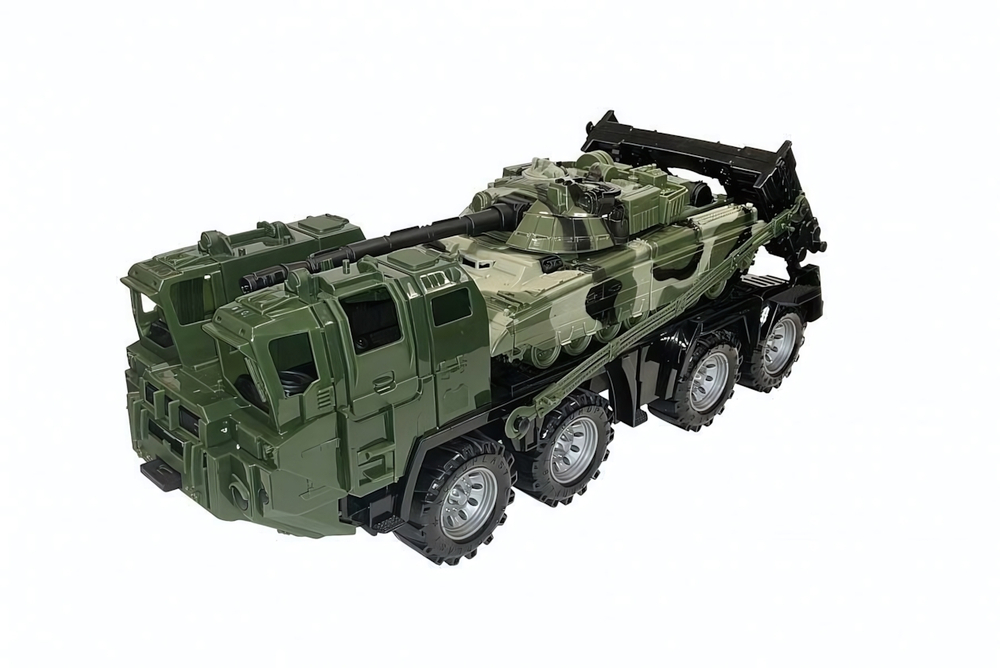 Военный тягач "Щит" с танком (камуфляж) (Нордпласт)