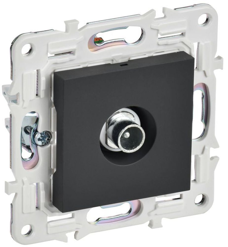 Розетка телевизионная проходная TV SKANDY SK-A17G графит IEK SK-A10-P-K53