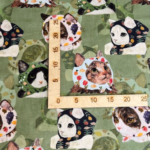 КОШКИ В ПЛАТОЧКАХ, 100% хлопок, ширина 110 см 2