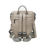 Espin Top Grain Cow Leather Backpack Large Black/Milk Tea Gray