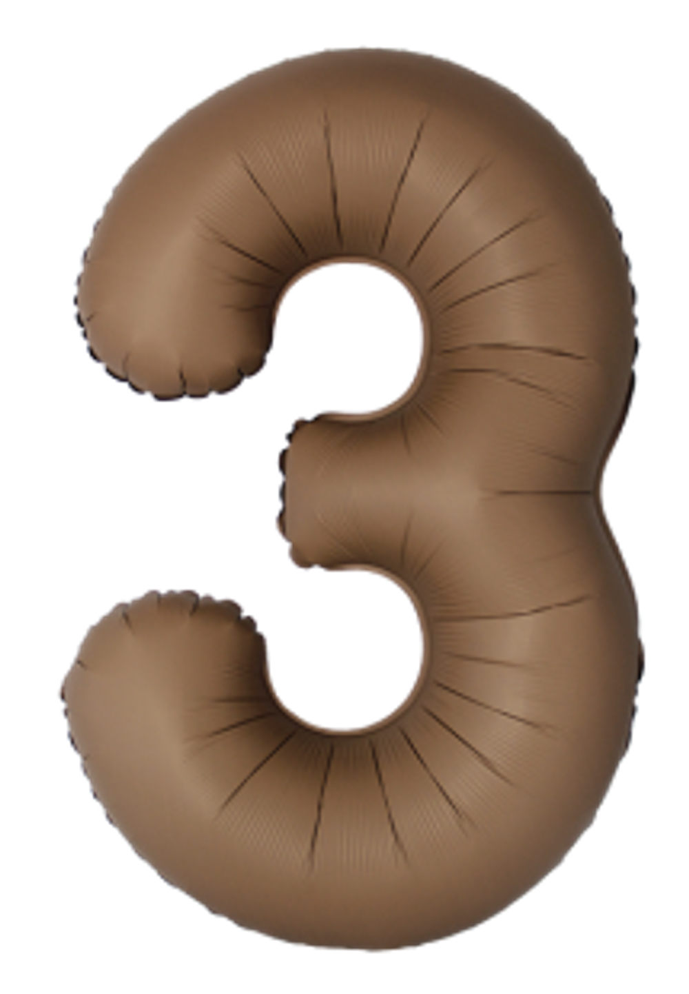 F Шар (40''/102 см) Цифра, 3 Slim, Шоколад, Матовый (БГ-60) 