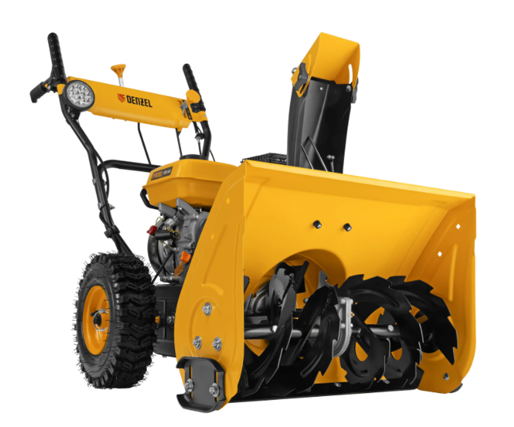 Гибридная снегоуборочная машина с функц. подметания SWB-600, 212 сс, руч. старт, 2 насадки Denzel