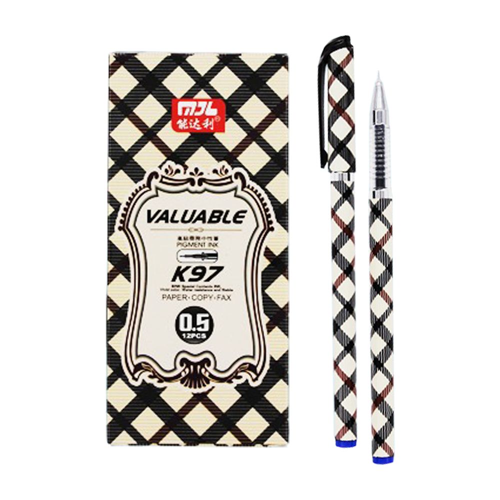 Ручка гелевая, Nengdali, синие чернила, серия "Valuable", пластиковый корпус с рисунком, 12 шт Ручка гелевая, Nengdali, синие чернила, серия "Valuable", пластиковый корпус с рисунком, 12 шт