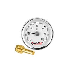 Биметаллический термометр с погружной гильзой, 63 мм, 1/2", 120°С VALFEX