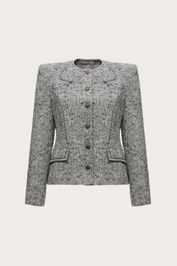 ЖАКЕТ ИЗ СЕРОГО ШЕРСТЯНОГО ТВИДА