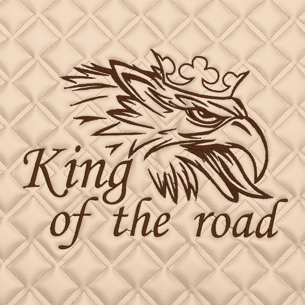 Ковры SCANIA 5 серии R (автомат), (экокожа, бежевый, бежевый кант, коричневая вышивка)