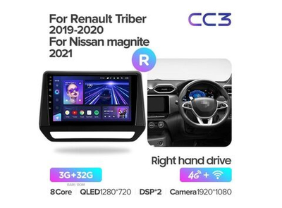 Магнитола Teyes CC3 3-32 Renault Triber 2019 — 2020/ Nissan magnite 2021 9.0"
