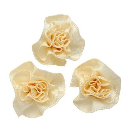 JY100028 Цветок текстильный декоративный, 2,5см, цв.слоновая кость 810