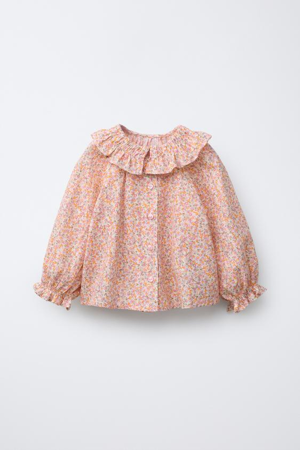 ZARA РУБАШКА С ЦВЕТОЧНЫМ ПРИНТОМ, ОРАНЖЕВЫЙ