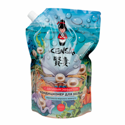 KENSAI Кондиц. д/белья Перламутр морского жемчуга 800мл. (дюй-пак)