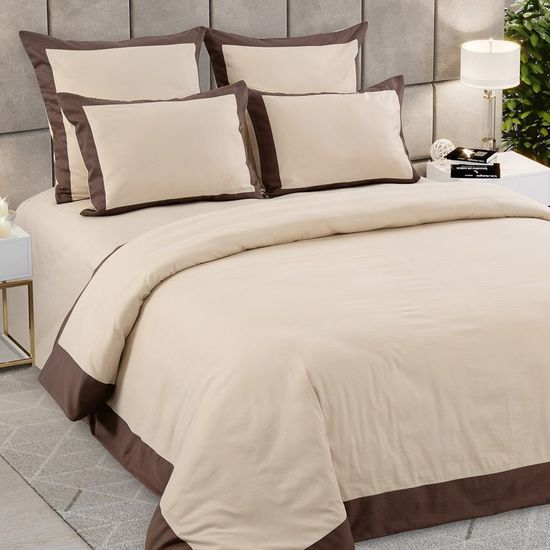 Евро комплект постельного белья Камея сатин Legends бежевый