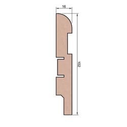Плинтус под покраску, 102x16 мм
