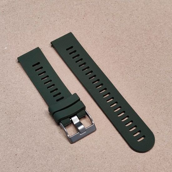 Ремешок Premium 20 мм силиконовый для Garmin Forerunner 55/245/645, Venu, Venu Sq, Venu 2 Plus, Vivoactive 3, Vivomove быстросъемный (Хаки)