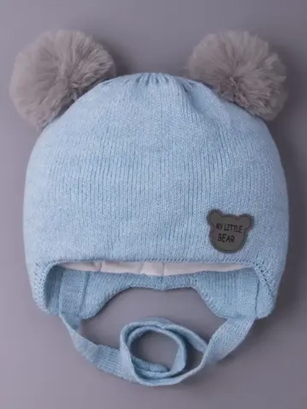 Шапка для мальчика зимняя вязаная с ушками