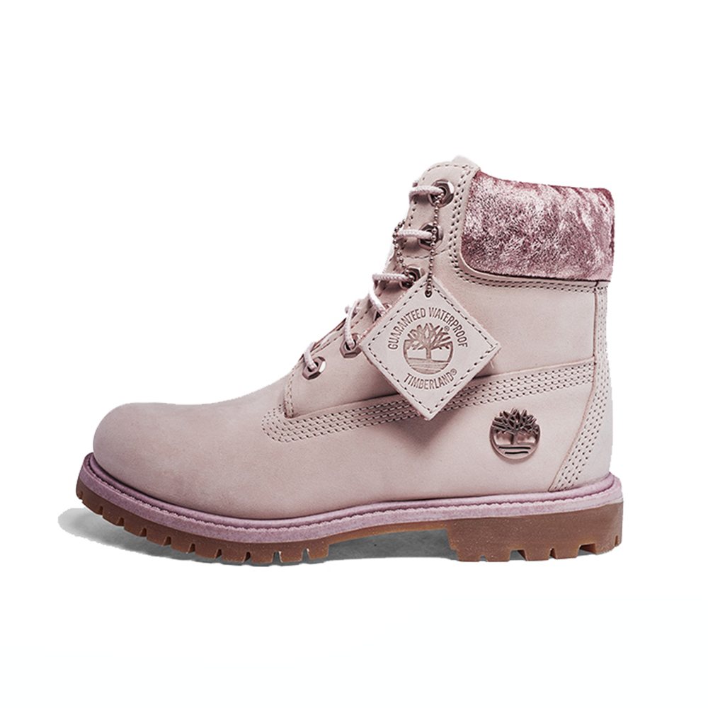 Timberland Premium 6 Inch Waterproof Lt "Pink Nubuck Velvet" Women"s