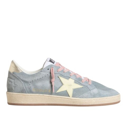 Кеды Женские Golden Goose Ball Star Powder-blue suede with Cream colored leather star