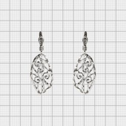 "Ларника" серьги в серебряном покрытии из коллекции "Витраж" от Jenavi с английским замком