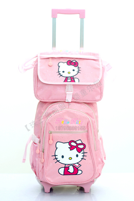 Комплект: съемный рюкзак на колесах и сумка Hello Kitty