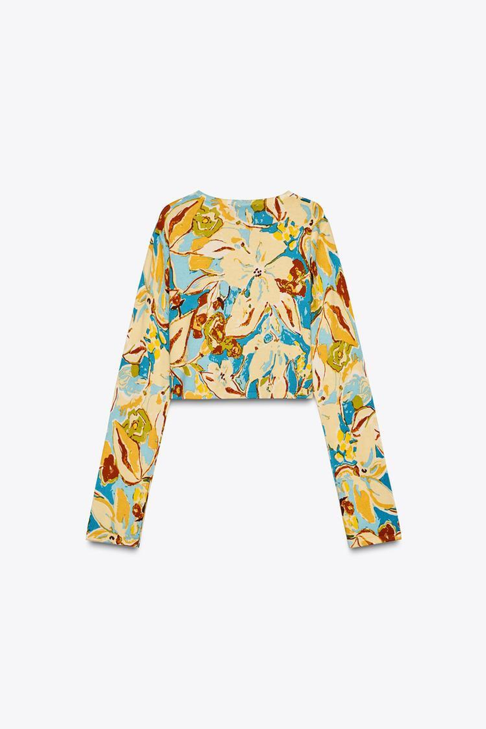 ZARA ТРИКОТАЖНЫЙ КАРДИГАН С ПРИНТОМ, РАЗНОЦВЕТНЫЙ