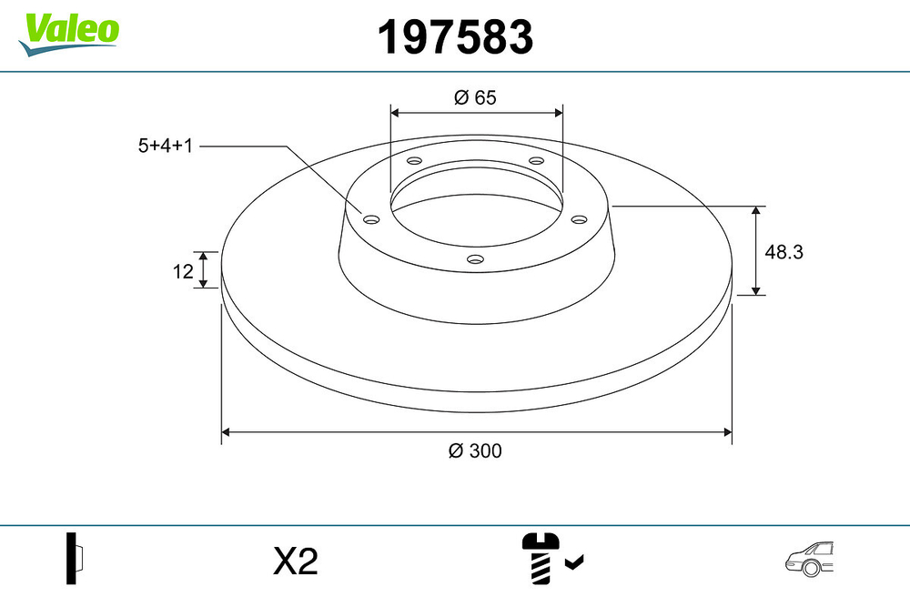 VALEO - 197583-VAL - Brake Disc