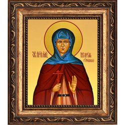 Мария Грошева послушница, преподобномученица. Икона на холсте.