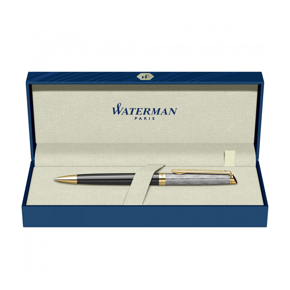 Шариковая ручка Waterman Reflections of Paris Hemisphere DeLuxe Black GT Mblue в подарочной коробке