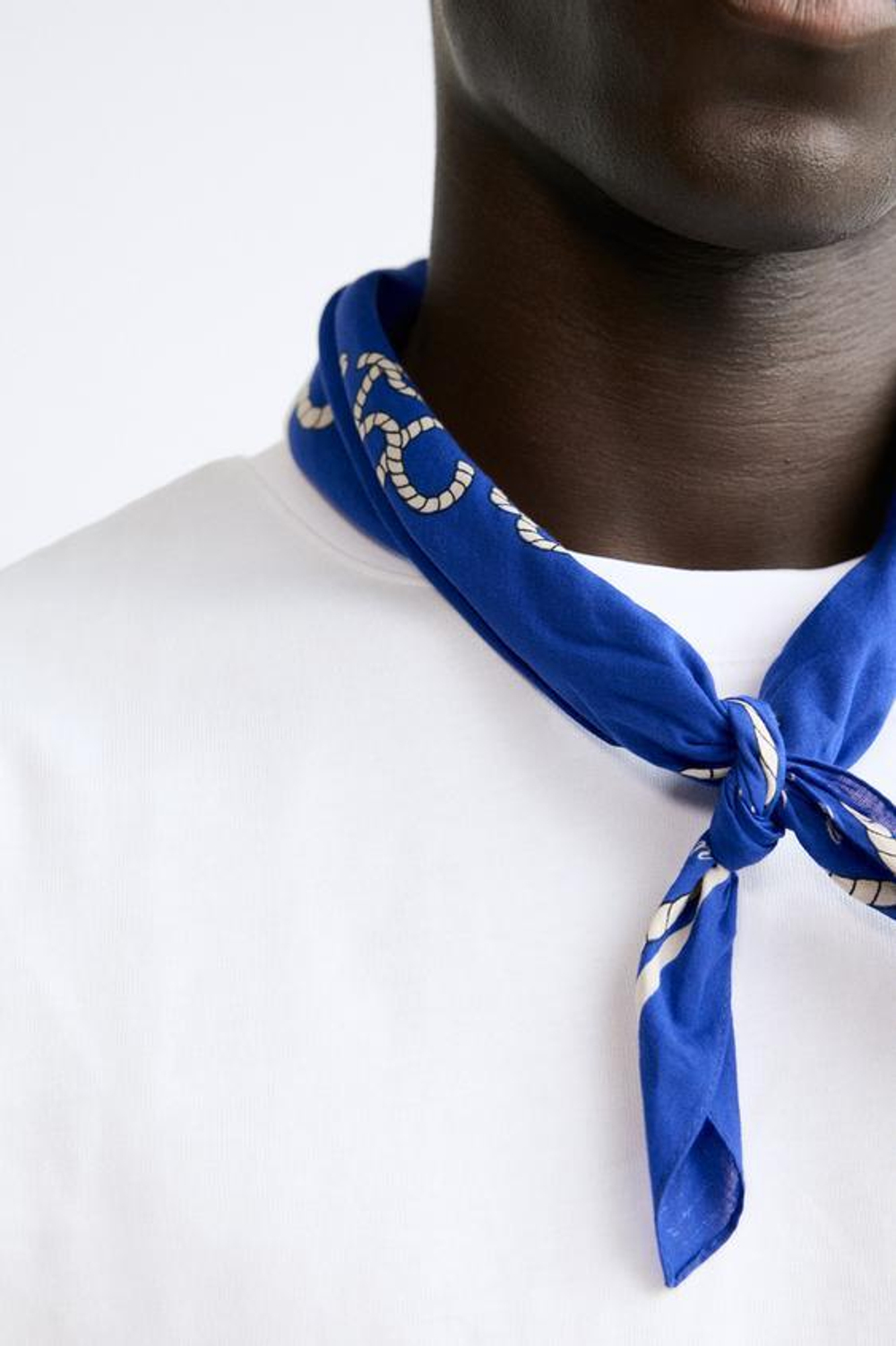 ZARA КОМБИНИРОВАННАЯ БАНДАНА С ПРИНТОМ, СИНИЙ