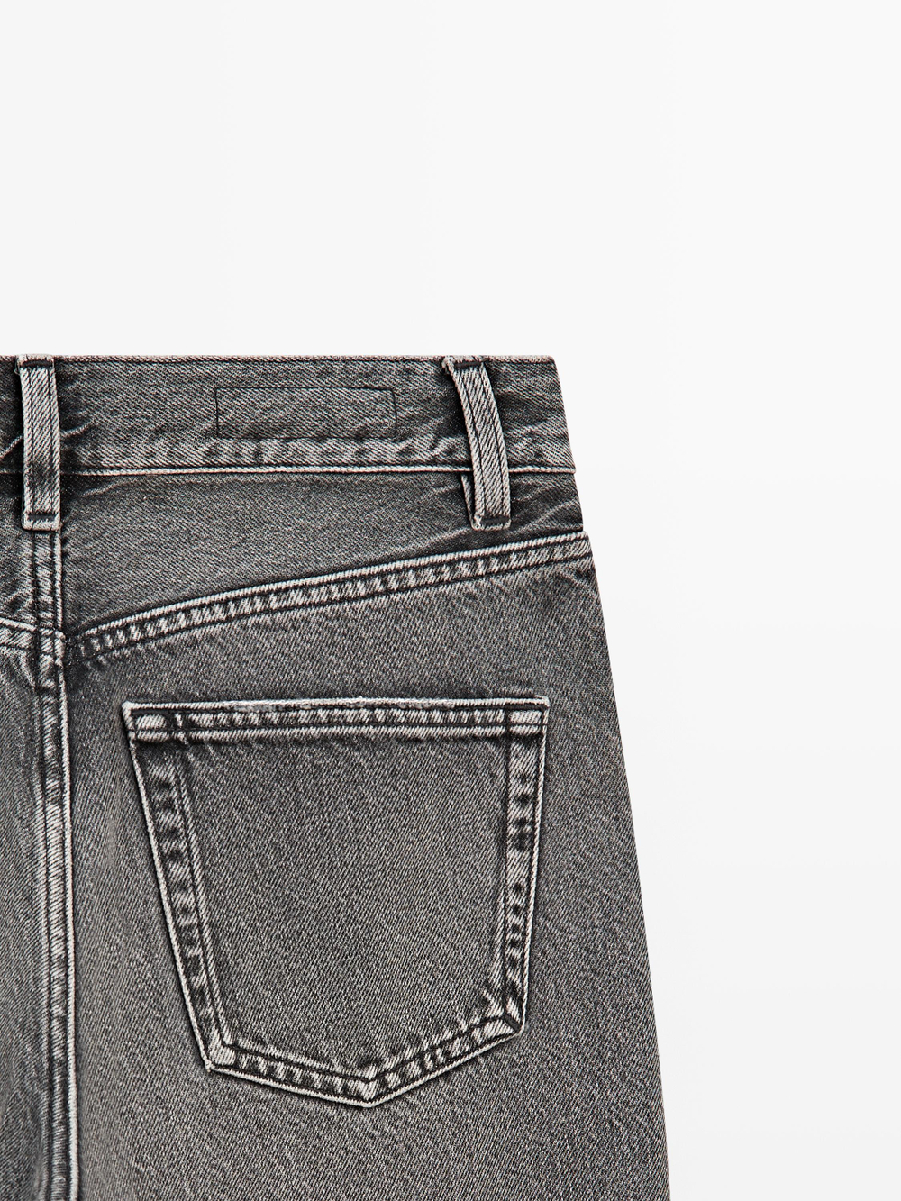 Massimo Dutti Прямые джинсы с высокой талией, угольный